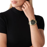 Michael Kors Bradshaw Black Dial Gold Steel Strap