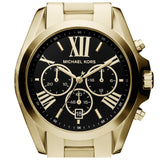 Michael Kors Bradshaw Black Dial Gold Steel Strap