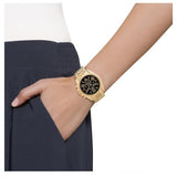 Michael Kors Bradshaw Black Dial Gold Steel Strap