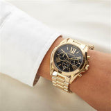 Michael Kors Bradshaw Black Dial Gold Steel Strap