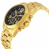 Michael Kors Bradshaw Black Dial Gold Steel Strap