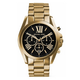 Michael Kors Bradshaw Black Dial Gold Steel Strap