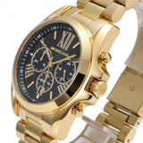 Michael Kors Bradshaw Black Dial Gold Steel Strap